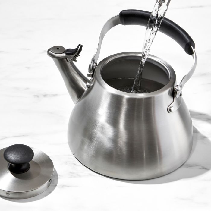 OXO BREW Classic Tea Kettle 1.7 Qt 6.75 Cups Brushed Stainless