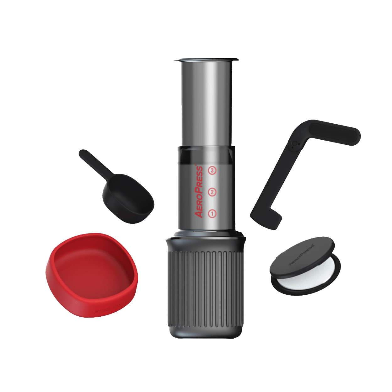 Aeropress Go Portable Coffee Press, 1-3 Cups (350 Filters Included)