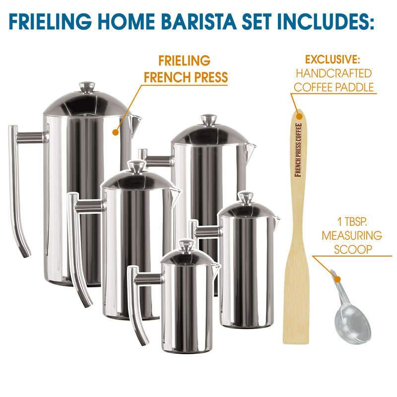 Coffee Press French Press Coffee Maker with 2 Extra Screens, 34oz, French Press Stainless Steel 304 Grade, Easy Disassemble Design Double Filter, Thic